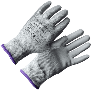 Grey PU Coated Work Gloves