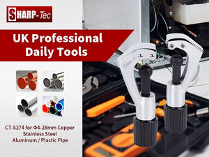 Sharp-tec 4-28mm Pipe Cutter, Adjustable Tube Cutter with Aluminum Alloy Body, Pipe Cutting Tool for Copper, Brass, PVC, Aluminum