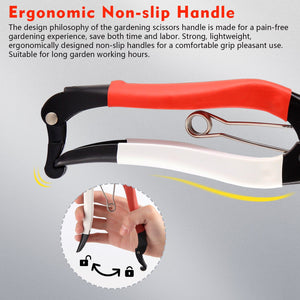 8" Professional Secateurs Gardening Pruning Shears – Heavy Duty Carbon Steel Blades for Deadheading, Trimming, and Plant Care