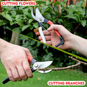 8" Professional Secateurs Gardening Pruning Shears – Heavy Duty Carbon Steel Blades for Deadheading, Trimming, and Plant Care