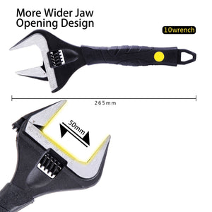 Sharp-tec Adjustable Wrench, Chrome Vanadium Steel, Anti-Rust, Ergonomic Handle, 6-12 Inch, Wide Jaw Capacity, Precision Scale