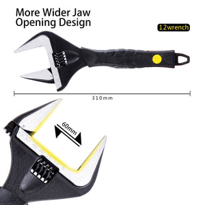 Sharp-tec Adjustable Wrench, Chrome Vanadium Steel, Anti-Rust, Ergonomic Handle, 6-12 Inch, Wide Jaw Capacity, Precision Scale