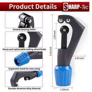 Sharp-tec 4-30mm Pipe Cutter, Adjustable Tube Cutter with Aluminum Alloy Body, Pipe Cutting Tool for Copper, Brass, PVC, Aluminum