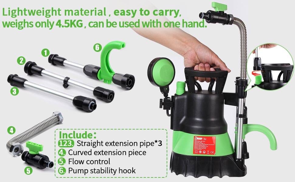 Sharp-tec 350W Submersible Water Pump 5200L/H