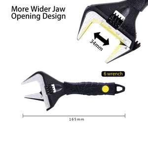 Sharp-tec Adjustable Wrench, Chrome Vanadium Steel, Anti-Rust, Ergonomic Handle, 6-12 Inch, Wide Jaw Capacity, Precision Scale