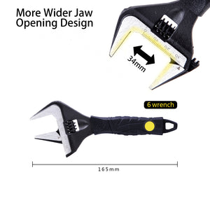 Sharp-tec Adjustable Wrench, Chrome Vanadium Steel, Anti-Rust, Ergonomic Handle, 6-12 Inch, Wide Jaw Capacity, Precision Scale