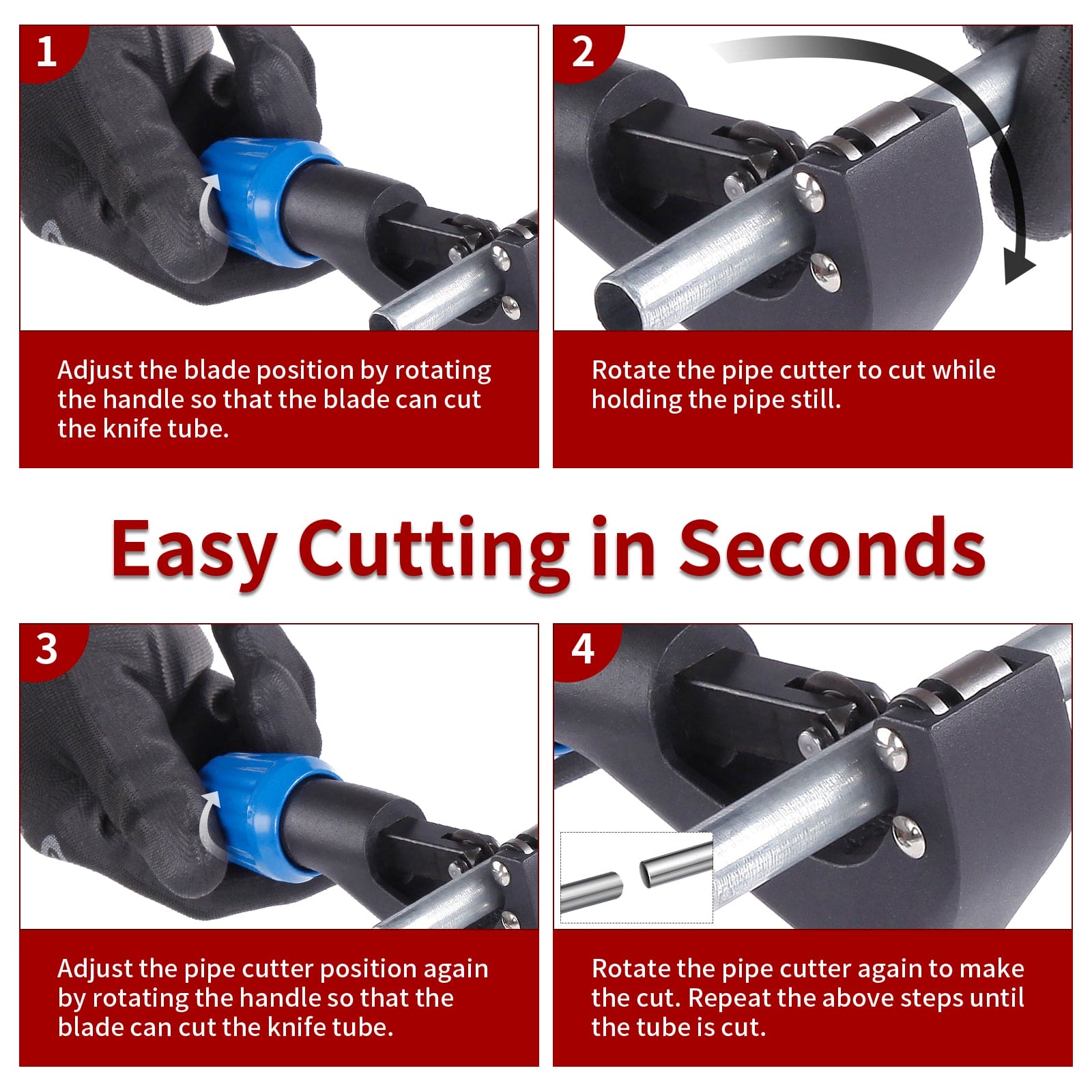 Sharp-tec 4-30mm Pipe Cutter, Adjustable Tube Cutter with Aluminum Alloy Body, Pipe Cutting Tool for Copper, Brass, PVC, Aluminum