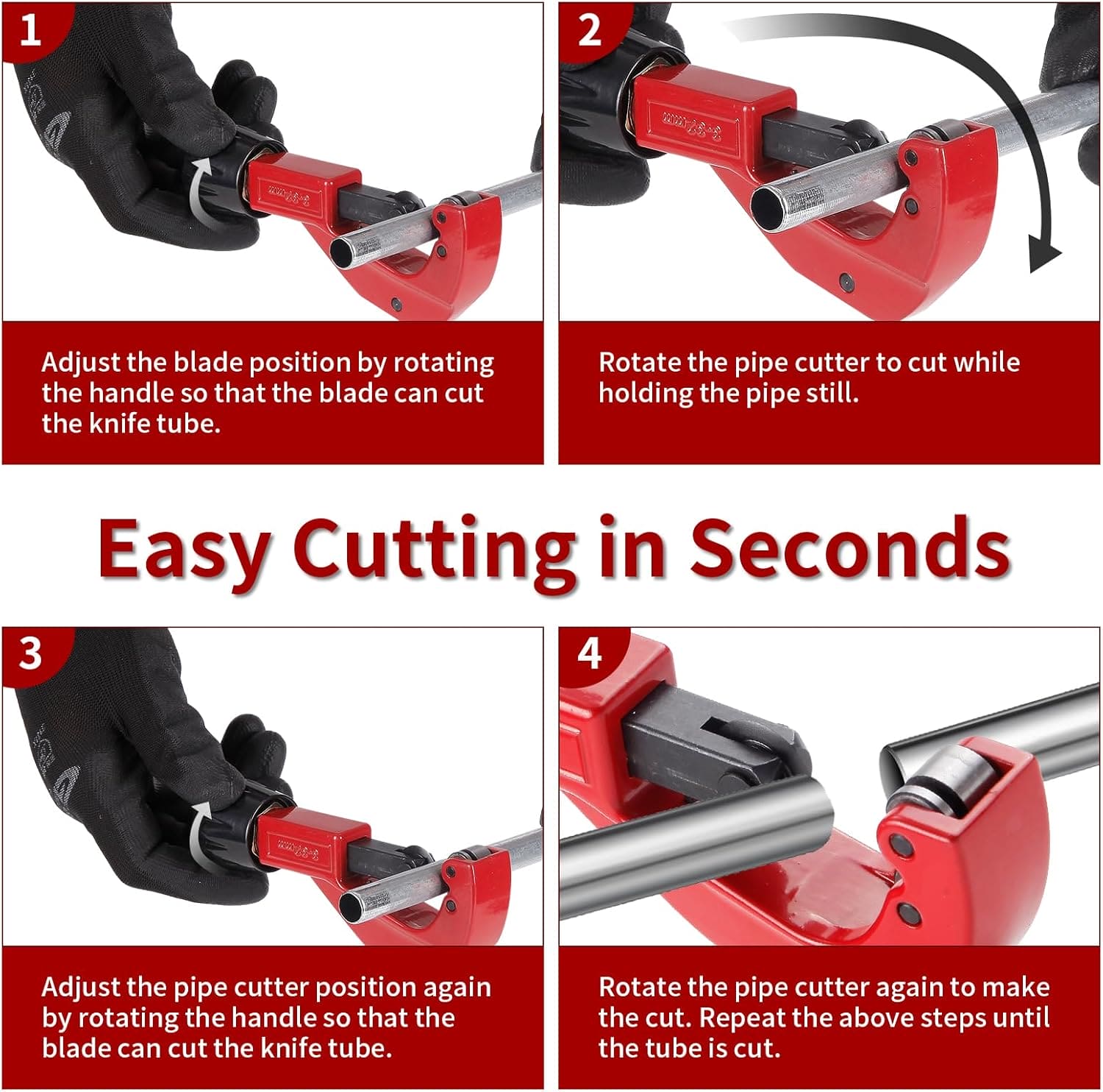 Sharp-tec 3-32mm Pipe Cutter, Adjustable Tube Cutter with Aluminum Alloy Body, Copper Pipe Cutting Tool for Plumbing with Blade for deburring