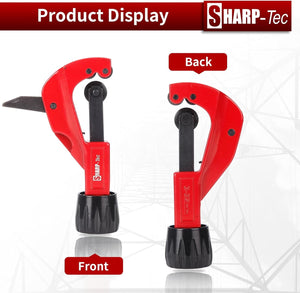 Sharp-tec 3-32mm Pipe Cutter, Adjustable Tube Cutter with Aluminum Alloy Body, Copper Pipe Cutting Tool for Plumbing with Blade for deburring