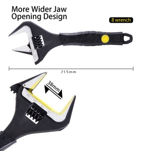 Sharp-tec Adjustable Wrench, Chrome Vanadium Steel, Anti-Rust, Ergonomic Handle, 6-12 Inch, Wide Jaw Capacity, Precision Scale