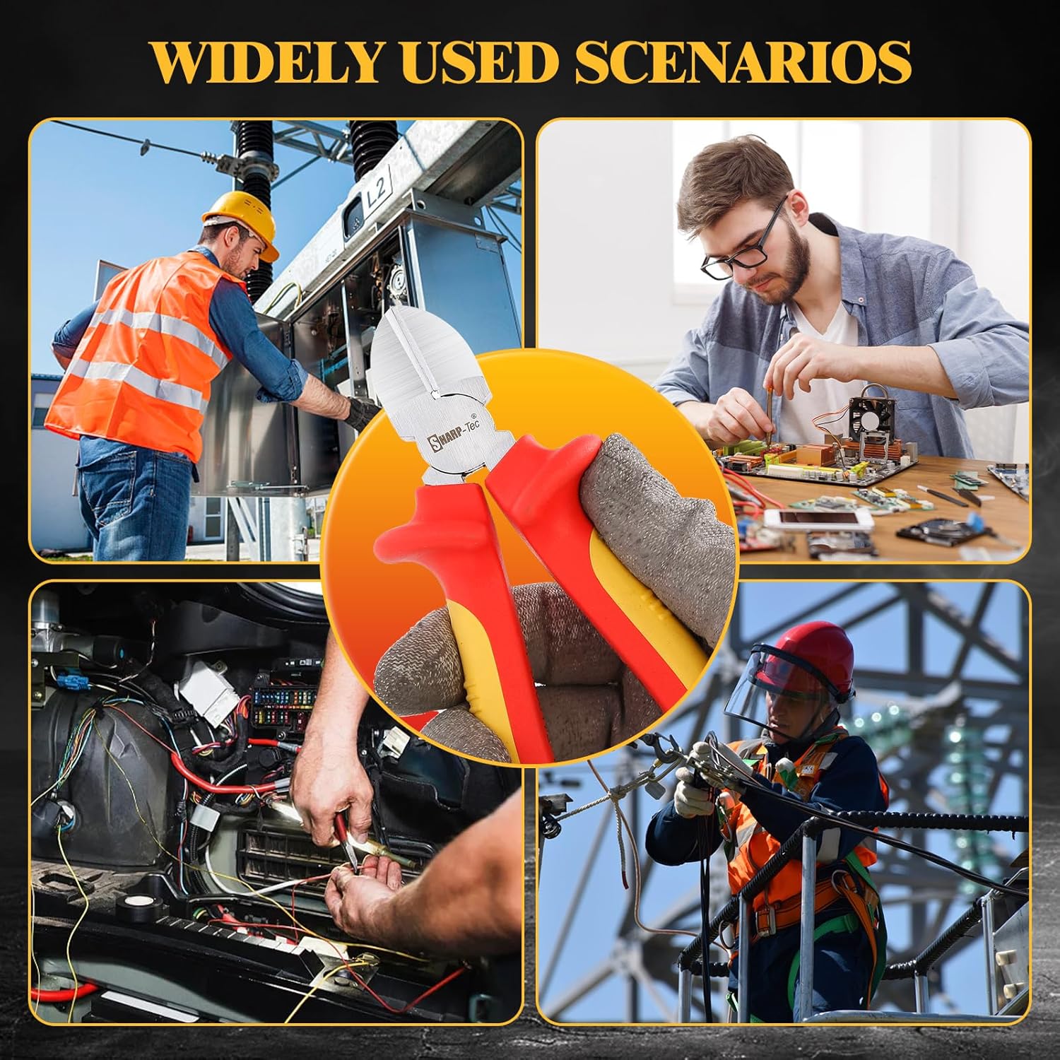 Sharp-Tec VDE Electrical Diagonal Side Cutting Pliers