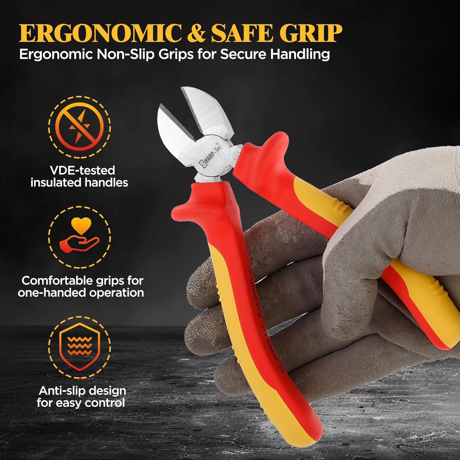 Sharp-Tec VDE Electrical Diagonal Side Cutting Pliers