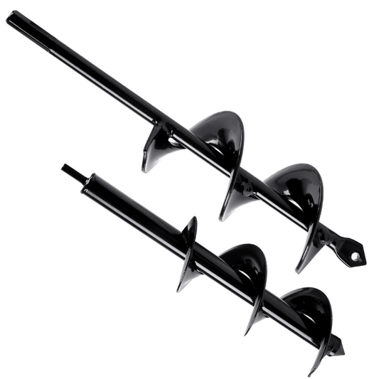 Garden Post Hole Digger, Auger Drill Bit Set, Tungsten Steel Alloy, 5x22 8x30cm, for Planting, Bulbs, Fence Posts, Umbrella Anchoring, Soft Grip Trowel
