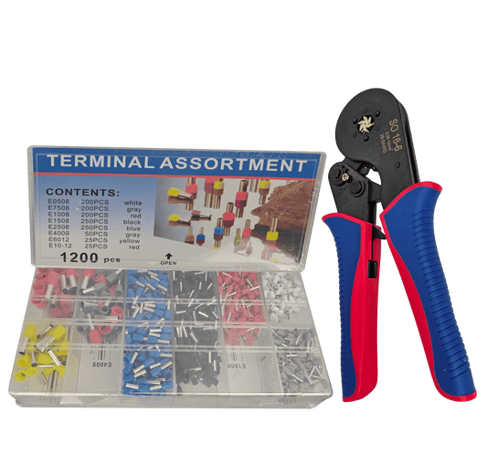 16-6 Ferrule Crimper Tool with 1200pcs Insulated Ferrules Set