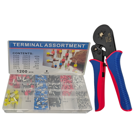 16-6 Ferrule Crimper Tool with 1200pcs Insulated Ferrules Set