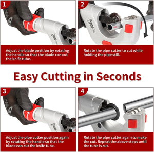 Sharp-Tec Rotary Isolator DC 32 Amp 4 Pole Switch IP67 Two Phase 6-Roller Adjustable Tube Cutter for Copper, PVC & Plastic Pipes, Replaceable Blade, Precision Clean Cuts