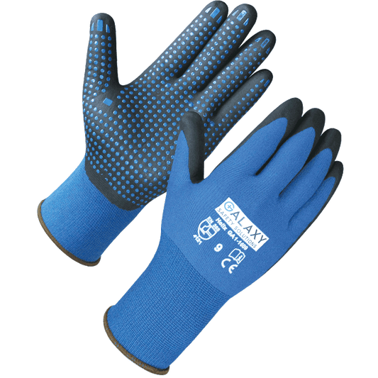 Grip Palm and Fingers Black Nitrile Coated Gloves