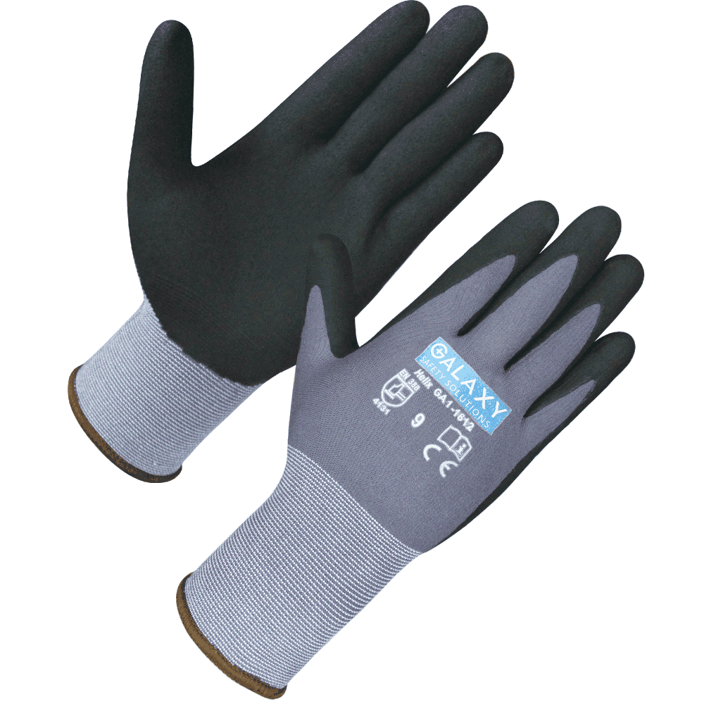Dexterous Black T-Touch Nitrile Foam Gloves, 15 Gauge Nylon Liner, Breathable, Strong Grip for Automotive, Construction, Oil & Gas