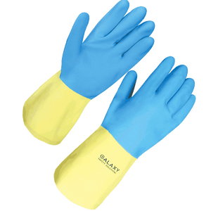 Blue and Yellow Janitorial Gauntlets