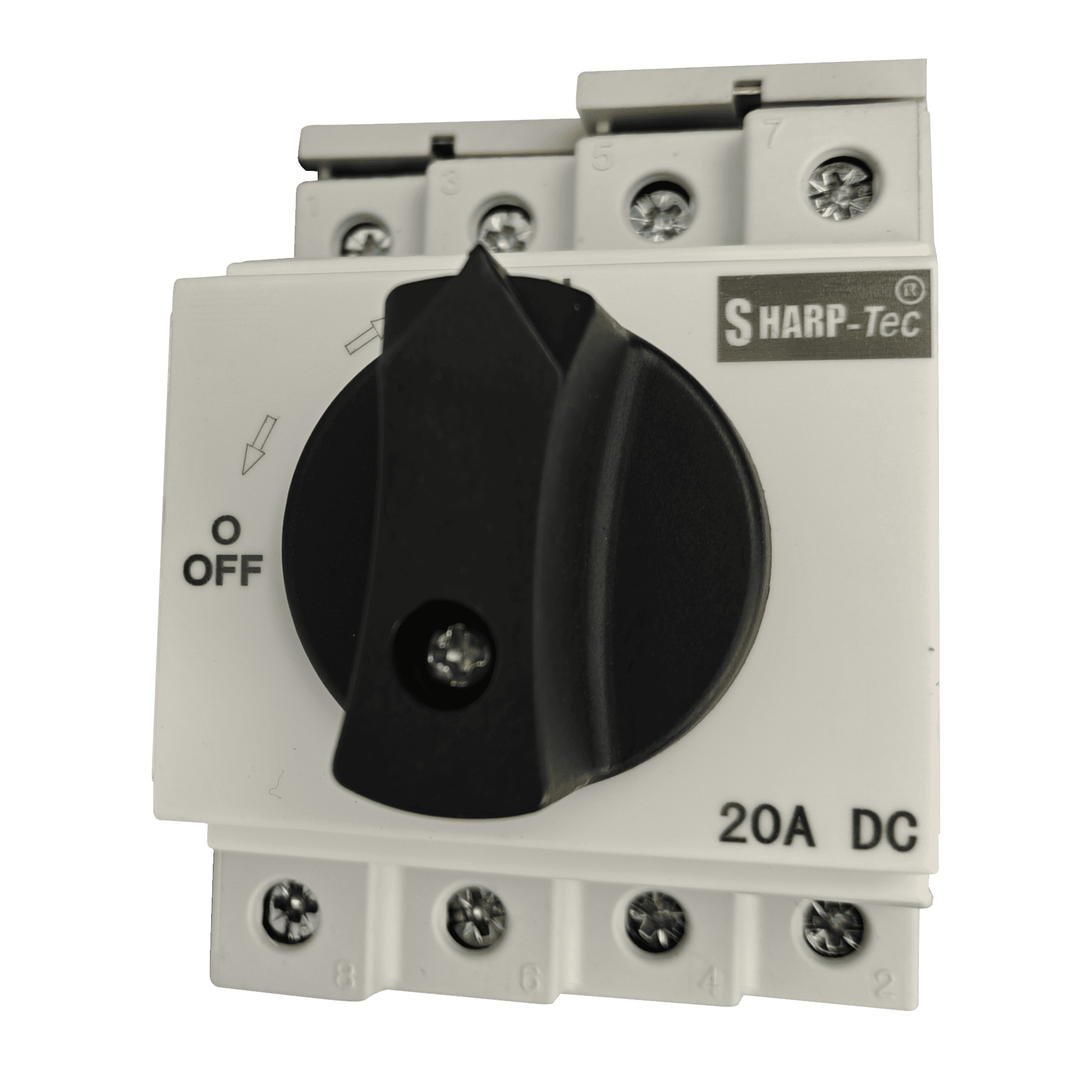 Sharp-Tec 20 Amp 32 Amp Rotary Isolator Rail Mount | 4 Pole DC IP 66 Rated