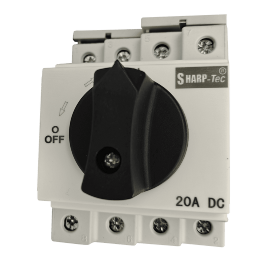 Sharp-Tec 20 Amp 32 Amp Rotary Isolator Rail Mount | 4 Pole DC IP 66 Rated