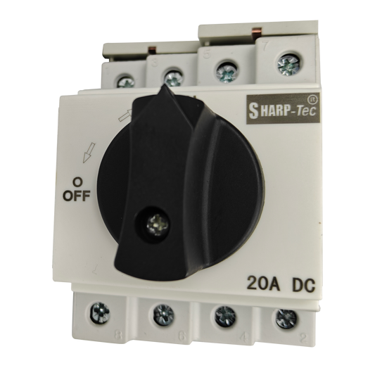 Sharp-Tec 20 Amp 32 Amp Rotary Isolator Rail Mount | 4 Pole DC IP 66 Rated