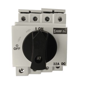 Sharp-Tec 20 Amp 32 Amp Rotary Isolator Rail Mount | 4 Pole DC IP 66 Rated