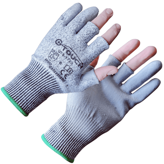 Galaxy G-Touch GT5-1723 Cut Resistant Three Digit Fingerless Glove – High Cut Resistance PU Coated for Wet and Oily Conditions