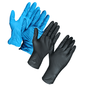 Disposable Nitrile Examination Gloves, Latex-Free, Powder-Free, Blue or Black, 100pcs Pack, Medical & Safety Standards
