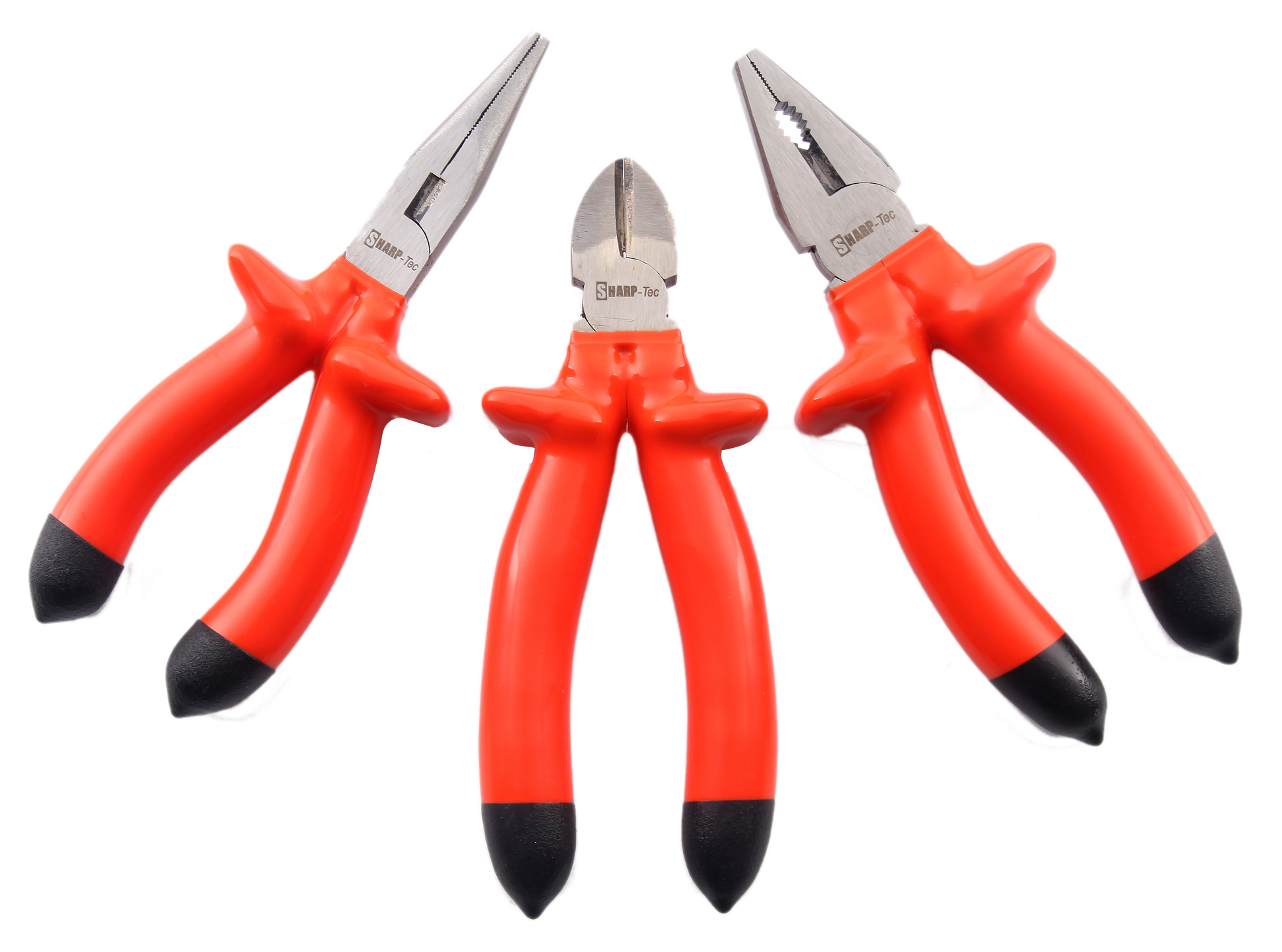 Sharp-Tec Insulated Cutting Pliers Set VDE Approved High Carbon Steel Anti-Slip Handle
