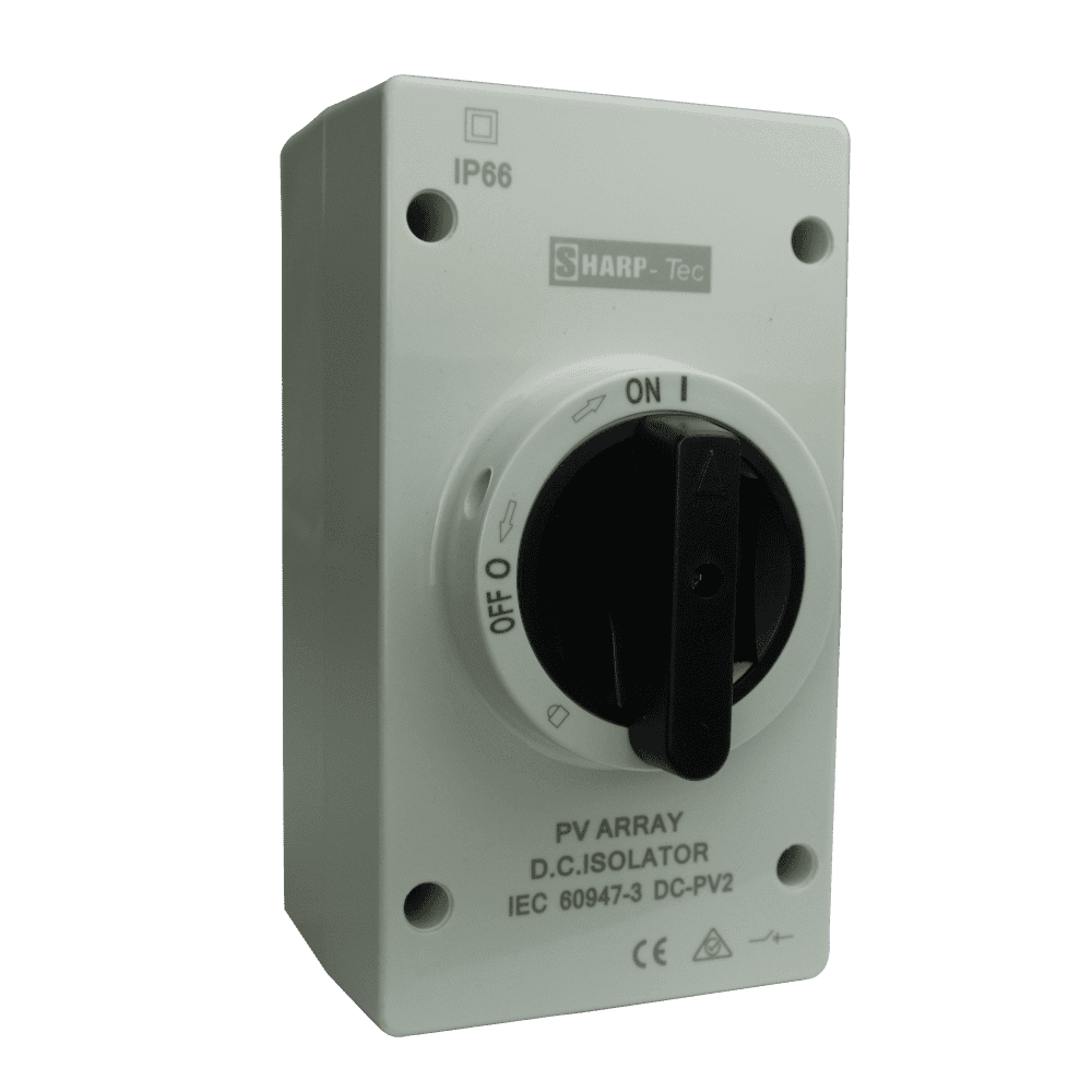 Sharp-Tec Rotary Isolator DC 32 Amp 4 Pole Switch IP67 - Two Phase