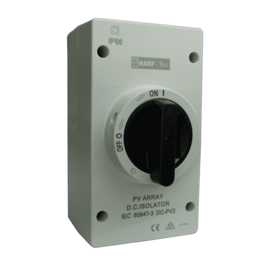 Sharp-Tec Rotary Isolator DC 32 Amp 4 Pole Switch IP67 - Two Phase