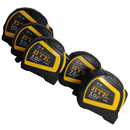 Retractable Tape Measure 3M/5M/7.5M/10M with Autolock, Rubber Grip & Belt Clip