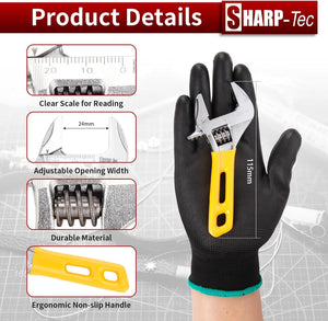 Sharp-Tec Mini Adjustable Spanner Set | Wide Jaw Opening Adjustable Wrench