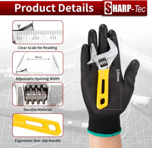 Sharp-Tec Mini Adjustable Spanner Set | Wide Jaw Opening Adjustable Wrench
