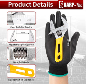 Sharp-Tec Mini Adjustable Spanner Set | Wide Jaw Opening Adjustable Wrench