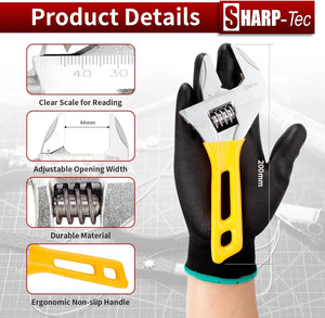 Sharp-Tec Mini Adjustable Spanner Set | Wide Jaw Opening Adjustable Wrench