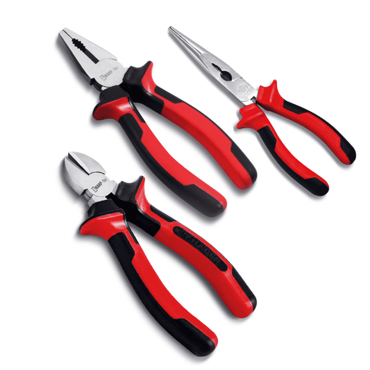 Sharp-Tec 3-Piece 8” Pliers Set – Diagonal Cutters, Long Nose, Combination & Water Pump Pliers