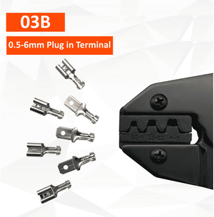 7PC Ratchet Crimping Tool Set | 5 Interchangeable Jaws | Insulated, Bare, Tube | Carry Case and Screwdriver