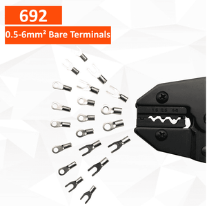 7PC Ratchet Crimping Tool Set | 5 Interchangeable Jaws | Insulated, Bare, Tube | Carry Case and Screwdriver