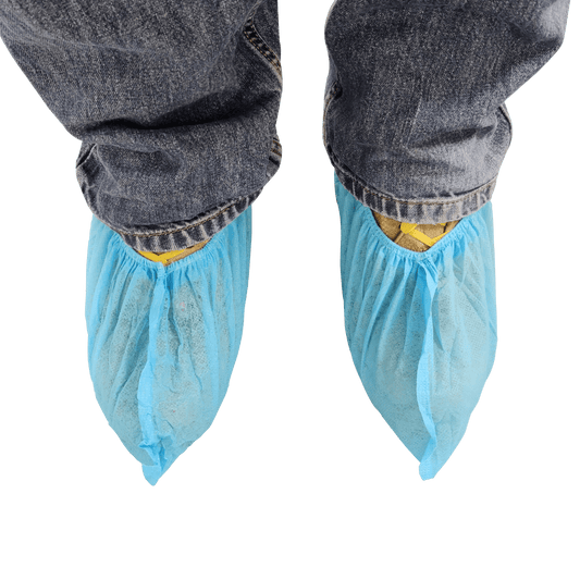 Disposable Shoe Covers, Anti-Slip, Non-Woven Fabric, Pack of 100, Protective Shoe Covers for Dust, Spills, and Contaminants