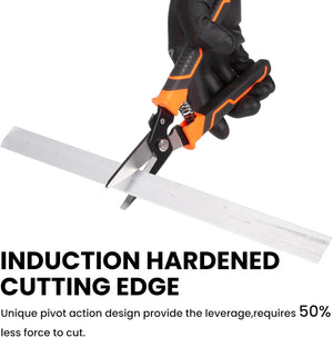 Sharp-Tec 8” Aviation Tin Snips – SK5 Steel, Serrated Edge, Ergonomic Grip, Safety Lock