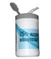 75% Alcohol Wipes, Dispenser with 100 Non-Woven Wipes for Cleaning, Sterilising Surfaces, Hands, and Toys