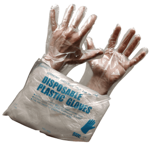 Disposable Plastic Gloves Clear PE, 200pcs, Latex-Free, Powder-Free, Protective Gloves for Skin Irritation and Food Handling