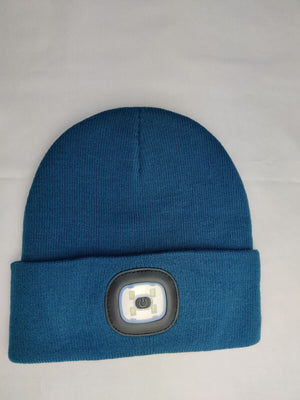 Adults Winter Hat with USB Rechargeable LED Headlamp – Knitted Beanie with 3 Brightness Settings for Running, Dog Walking, and Night Work