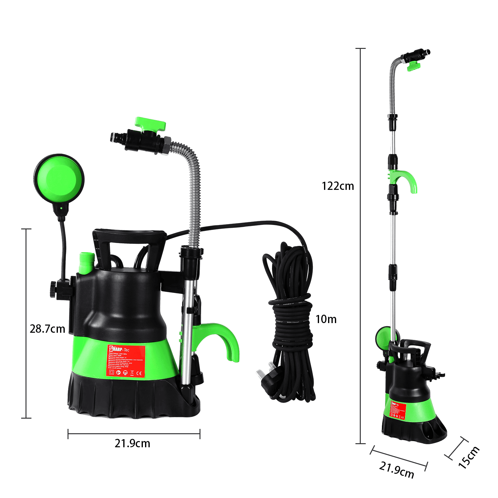 Sharp-tec 350W Submersible Water Pump 5200L/H