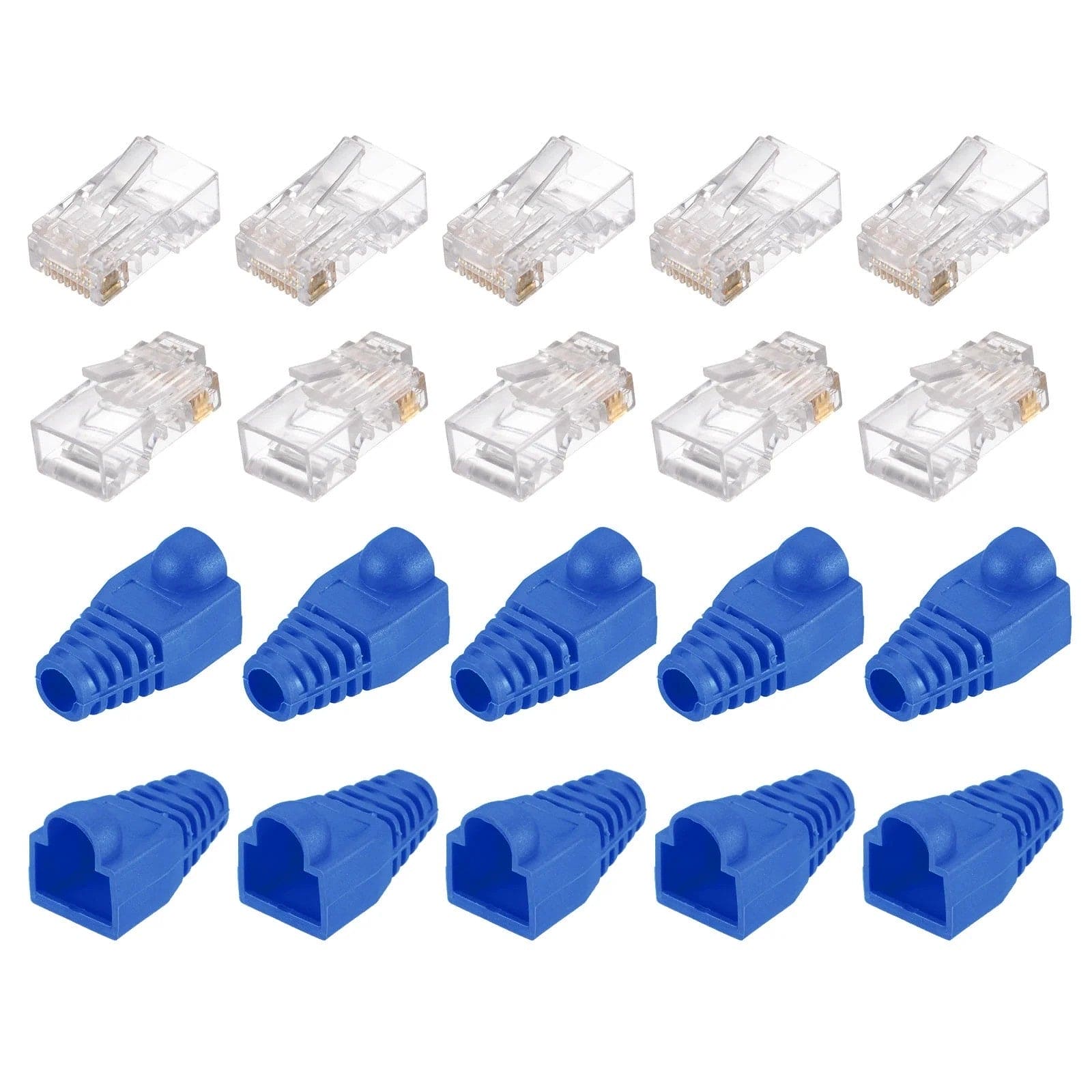 RJ45 Pass Through Crimping Tool Connectors LAN Cat 5 5e 6 6a UK