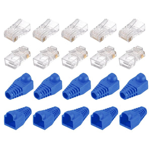 RJ45 Pass Through Crimping Tool Connectors LAN Cat 5 5e 6 6a UK
