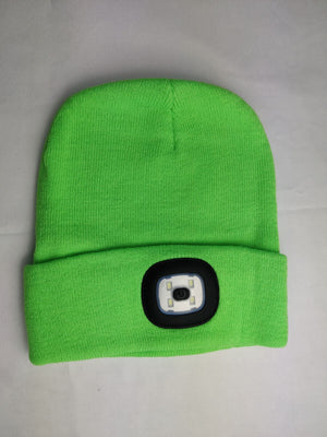 Adults Winter Hat with USB Rechargeable LED Headlamp – Knitted Beanie with 3 Brightness Settings for Running, Dog Walking, and Night Work