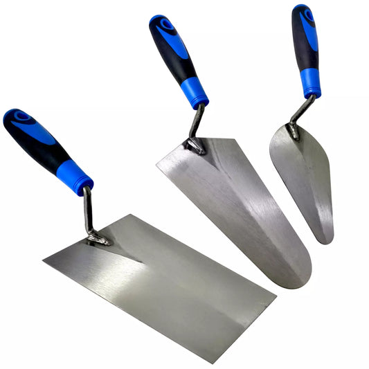 Bricklaying Trowel Set – 6" Pointing, 7" Bucket, 7" Gauging Trowels for Mortar, Brickwork & Repointing